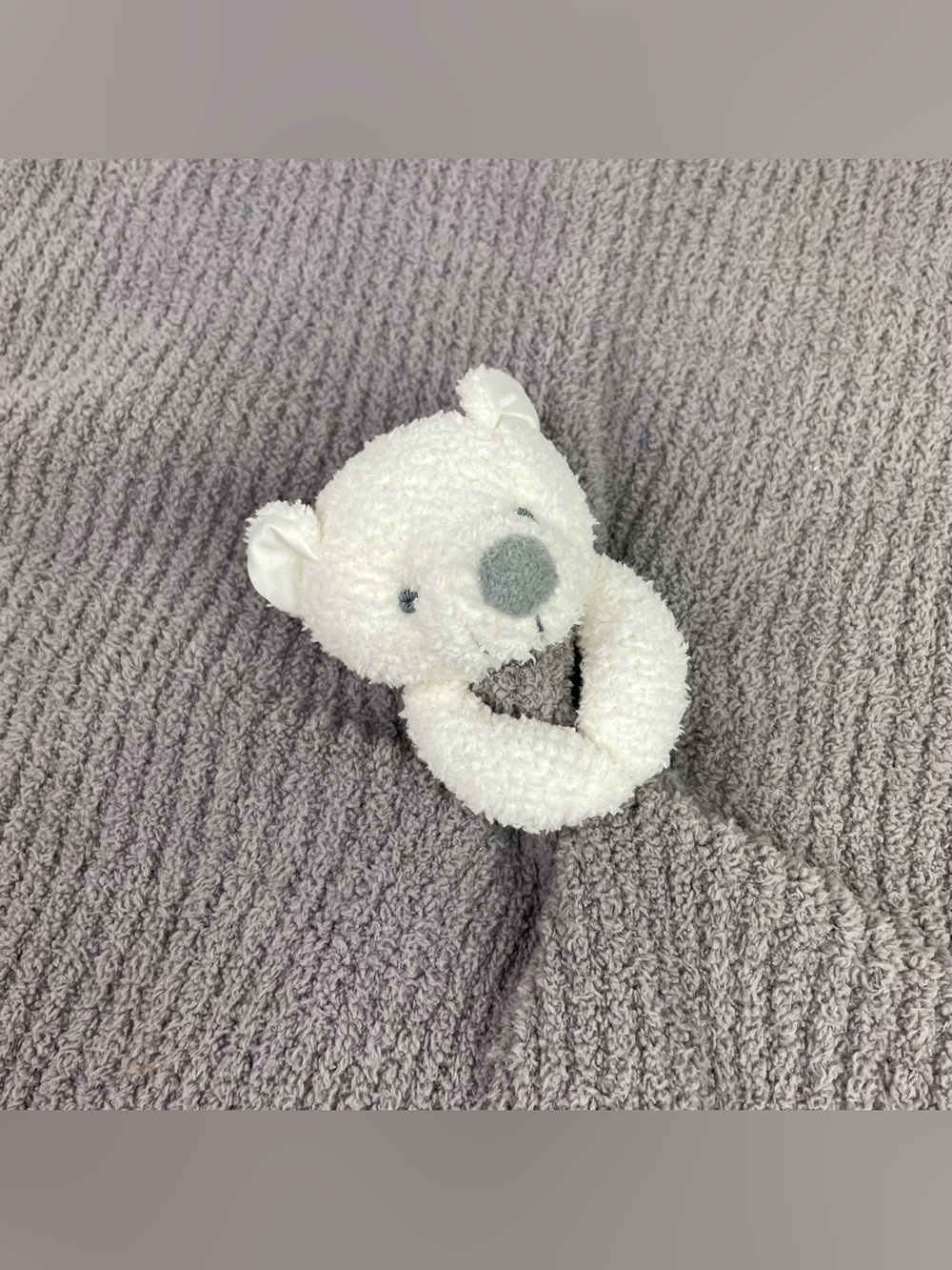 Barefoot Dreams Grey Bear Buddie Lovey Unisex Baby Security Blanket CozyChic - Picture 10 of 13